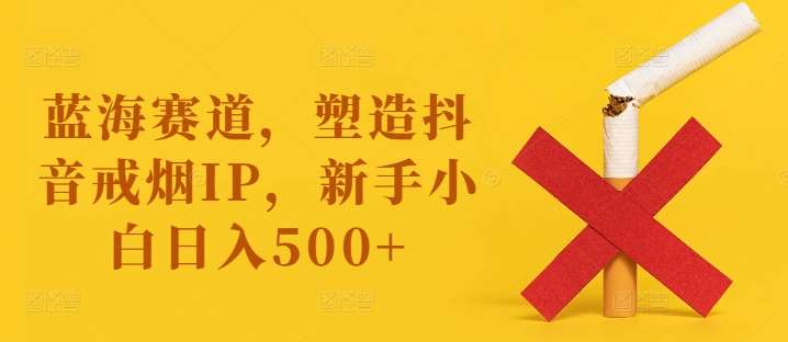 蓝海赛道，塑造抖音戒烟IP，新手小白日入500+【揭秘】网创吧-网创项目资源站-副业项目-创业项目-搞钱项目网创吧