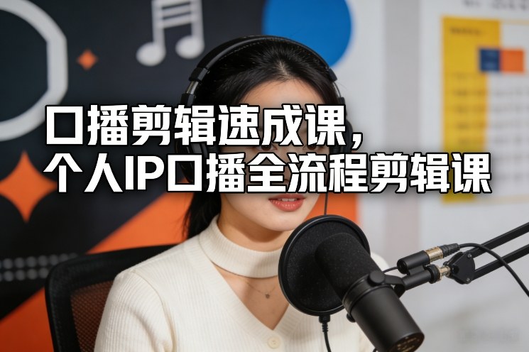口播剪辑速成课,个人IP口播全流程剪辑课网创吧-网创项目资源站-副业项目-创业项目-搞钱项目网创吧