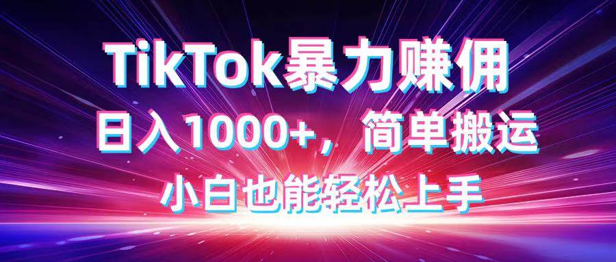 (14402期)TikTok搬运暴力赚佣,日入1000+,简单搬运,小白也能轻松上手网创吧-网创项目资源站-副业项目-创业项目-搞钱项目网创吧