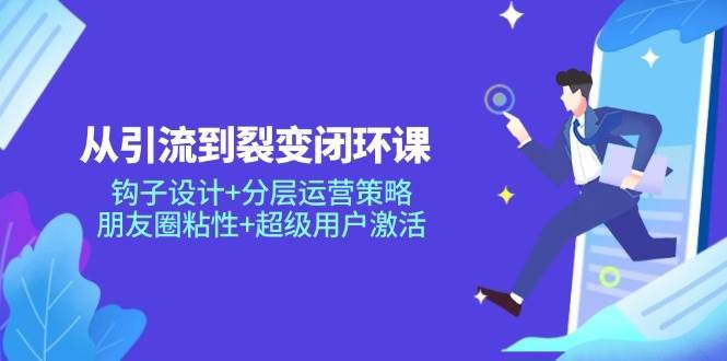从引流到裂变闭环课：钩子设计+分层运营策略，朋友圈粘性+超级用户激活网创吧-网创项目资源站-副业项目-创业项目-搞钱项目网创吧