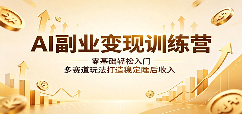 AI副业变现训练营：零基础轻松入门，多赛道玩法打造稳定睡后收入网创吧-网创项目资源站-副业项目-创业项目-搞钱项目网创吧