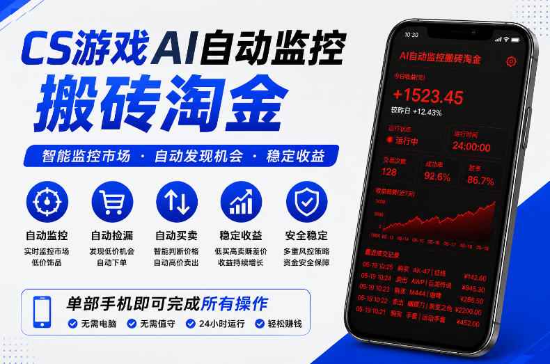 CS游戏AI自动监控搬砖淘金,稳定运行多年,支持任何形式验证,日入300+【揭秘】网创吧-网创项目资源站-副业项目-创业项目-搞钱项目网创吧