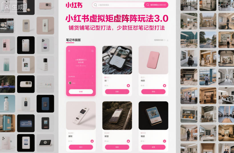 小红书虚拟矩阵玩法3.0,铺货铺笔记型打法,少款狂怼笔记型打法网创吧-网创项目资源站-副业项目-创业项目-搞钱项目网创吧