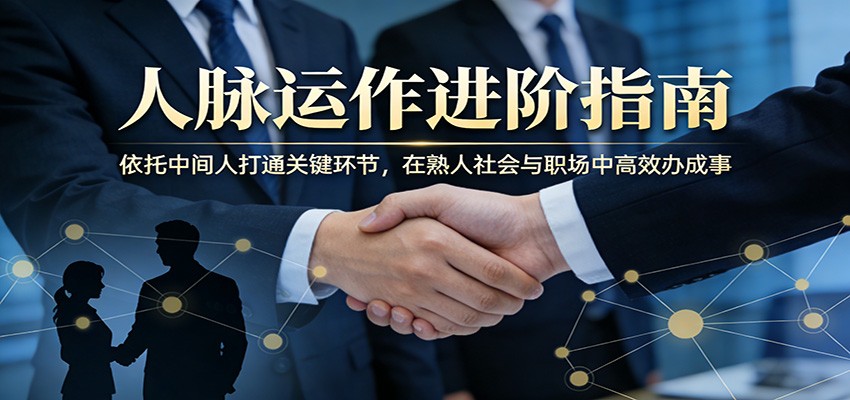 付费文章：人脉运作进阶指南，依托中间人打通关键环节，在熟人社会与职场中高效办成事网创吧-网创项目资源站-副业项目-创业项目-搞钱项目网创吧