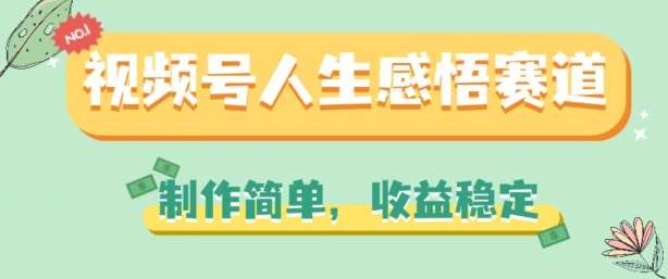 视频号人生感悟赛道,制作简单,收益稳定【揭秘】网创吧-网创项目资源站-副业项目-创业项目-搞钱项目网创吧