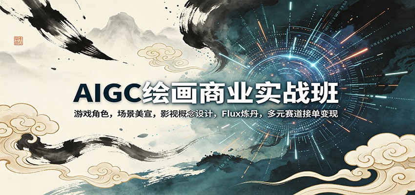AIGC绘画商业实战班：游戏角色，场景美宣，影视概念设计，Flux炼丹，多元赛道接单变现网创吧-网创项目资源站-副业项目-创业项目-搞钱项目网创吧