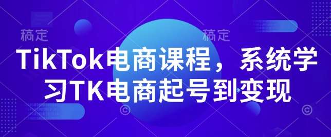 TikTok电商课程,系统学习TK电商起号到变现网创吧-网创项目资源站-副业项目-创业项目-搞钱项目网创吧