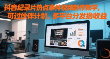 抖音纪录片热点事件视频制作教学,可过伙伴计划,多平台分发撸收益网创吧-网创项目资源站-副业项目-创业项目-搞钱项目网创吧