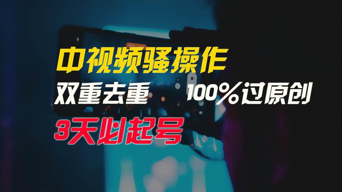 (9649期)中视频骚操作,双重去重100%过原创,3天比必起号,简单无脑,月入3W+网创吧-网创项目资源站-副业项目-创业项目-搞钱项目网创吧