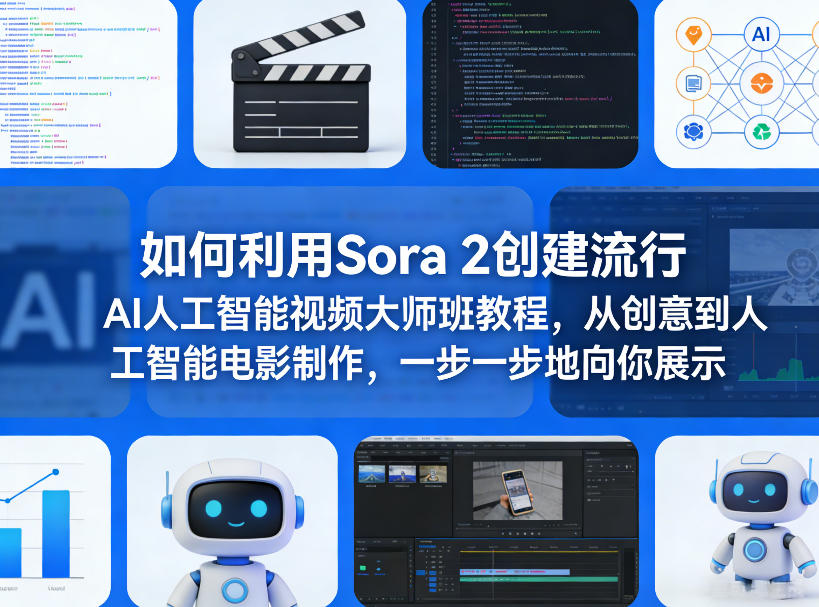 如何利用Sora 2创建流行AI人工智能视频大师班教程,从创意到人工智能电影制作,一步一步地向你展示网创吧-网创项目资源站-副业项目-创业项目-搞钱项目网创吧