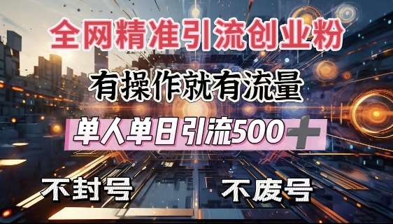全网独家引流创业粉,有操作就有流量,单人单日引流500+,不封号、不费号网创吧-网创项目资源站-副业项目-创业项目-搞钱项目网创吧