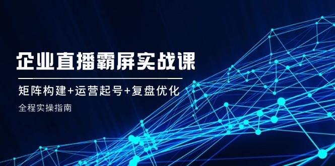 (12338期)企 业 直 播 霸 屏实战课:矩阵构建+运营起号+复盘优化,全程实操指南网创吧-网创项目资源站-副业项目-创业项目-搞钱项目网创吧