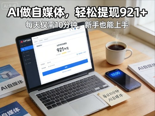 每天花费10分钟,头条号收益921+,用AI做自媒并不难【附视频教程】网创吧-网创项目资源站-副业项目-创业项目-搞钱项目网创吧