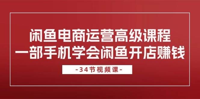(10686期)闲鱼电商运营高级课程,一部手机学会闲鱼开店赚钱(34节课)网创吧-网创项目资源站-副业项目-创业项目-搞钱项目网创吧
