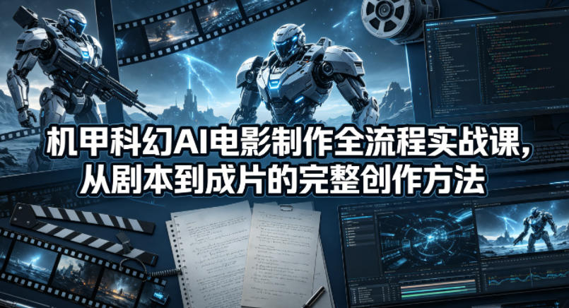 机甲科幻AI电影制作全流程实战课,从剧本到成片的完整创作方法网创吧-网创项目资源站-副业项目-创业项目-搞钱项目网创吧