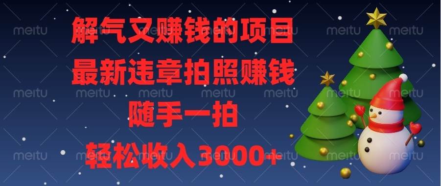 （13804期）解气又赚钱的项目，最新违章拍照赚钱，随手一拍，轻松收入3000+网创吧-网创项目资源站-副业项目-创业项目-搞钱项目网创吧