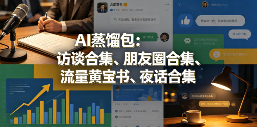 AI蒸馏包:访谈合集、朋友圈合集、流量黄宝书、夜话合集【文档】网创吧-网创项目资源站-副业项目-创业项目-搞钱项目网创吧