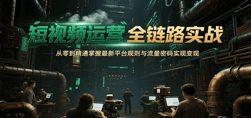 短视频运营全链路实战，从零到精通掌握最新平台规则与流量密码实现变现网创吧-网创项目资源站-副业项目-创业项目-搞钱项目网创吧