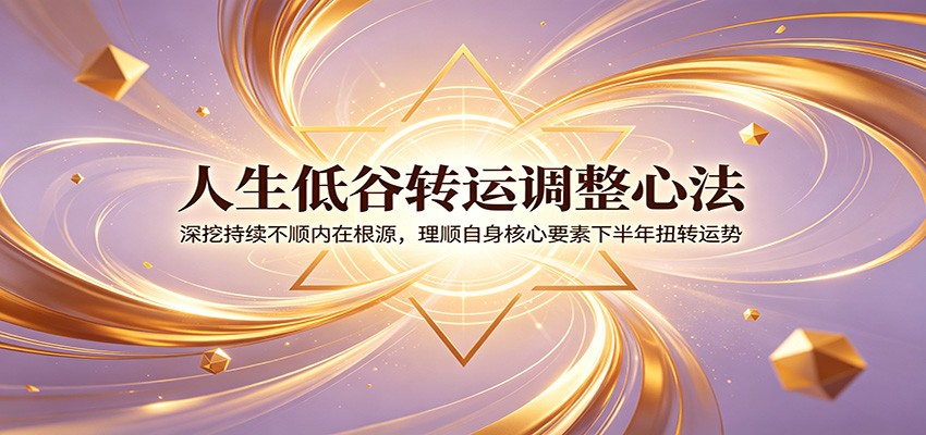 人生低谷转运调整心法:深挖持续不顺内在根源,理顺自身核心要素下半年扭转运势网创吧-网创项目资源站-副业项目-创业项目-搞钱项目网创吧