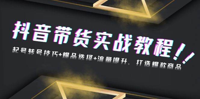(13526期)抖音带货实战教程:起号转号技巧+爆品选择+流量提升,打造爆款商品网创吧-网创项目资源站-副业项目-创业项目-搞钱项目网创吧