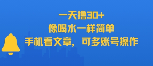 一天撸30+,像喝水一样简单,手机看文章,可多账号操作网创吧-网创项目资源站-副业项目-创业项目-搞钱项目网创吧