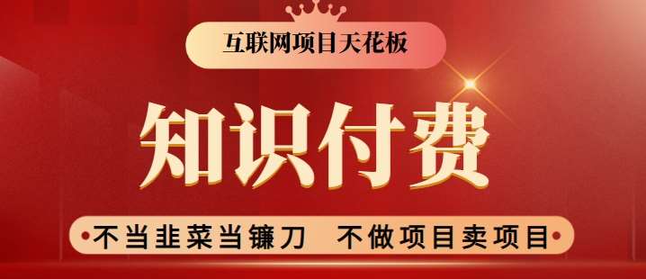 2024互联网项目天花板,新手小白也可以通过知识付费月入10W,实现财富自由【揭秘】网创吧-网创项目资源站-副业项目-创业项目-搞钱项目网创吧