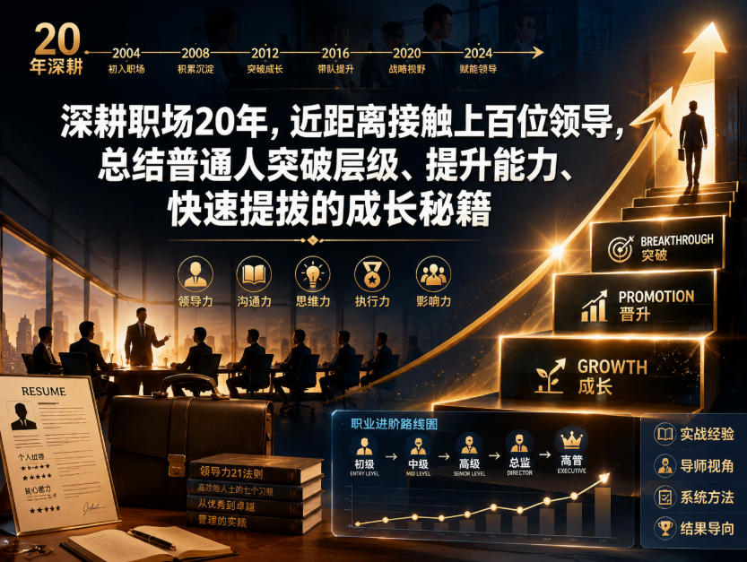 付费文章：深耕职场20年，近距离接触上百位领导，总结普通人突破层级、提升能力、快速提拔的成长秘籍（全网独家干货）网创吧-网创项目资源站-副业项目-创业项目-搞钱项目网创吧