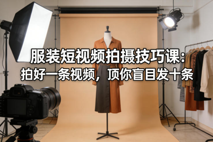 服装短视频拍摄技巧课:拍好一条视频,顶你盲目发十条网创吧-网创项目资源站-副业项目-创业项目-搞钱项目网创吧