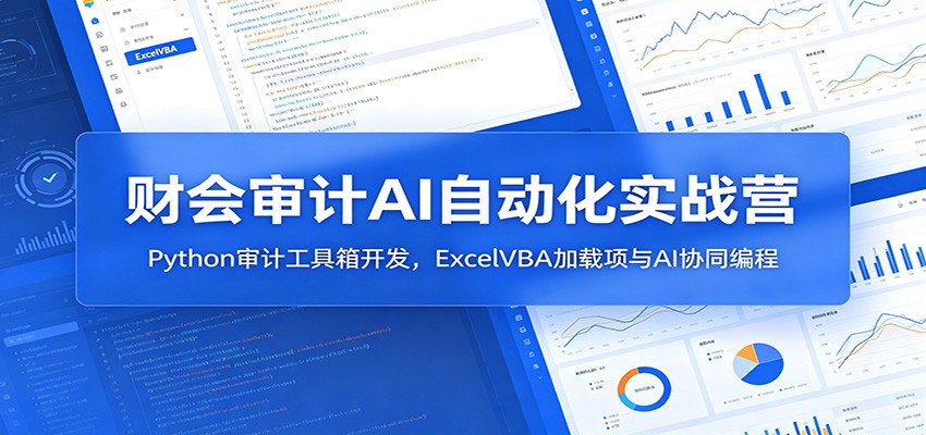 财会审计AI自动化实战营：Python审计工具箱开发，ExcelVBA加载项与AI协同编程网创吧-网创项目资源站-副业项目-创业项目-搞钱项目网创吧