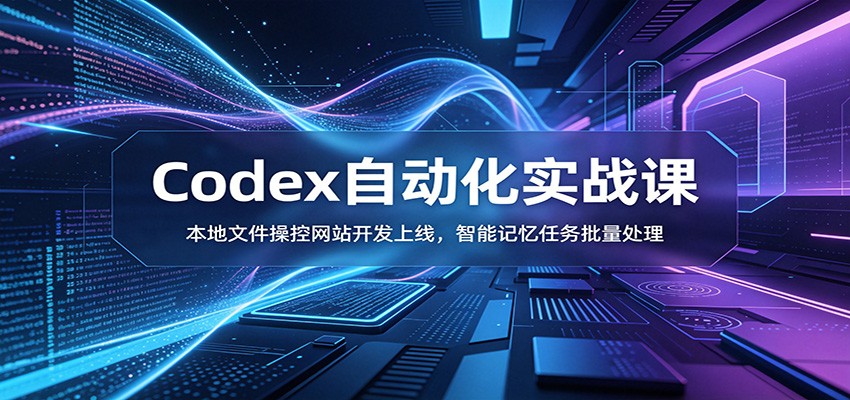 Codex自动化实战课：本地文件操控网站开发上线，智能记忆任务批量处理网创吧-网创项目资源站-副业项目-创业项目-搞钱项目网创吧