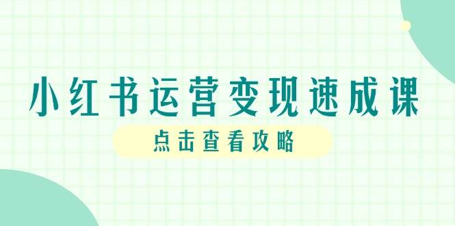 小红书运营变现速成课，账号搭建到暴力起号，个人IP全流程指南网创吧-网创项目资源站-副业项目-创业项目-搞钱项目网创吧