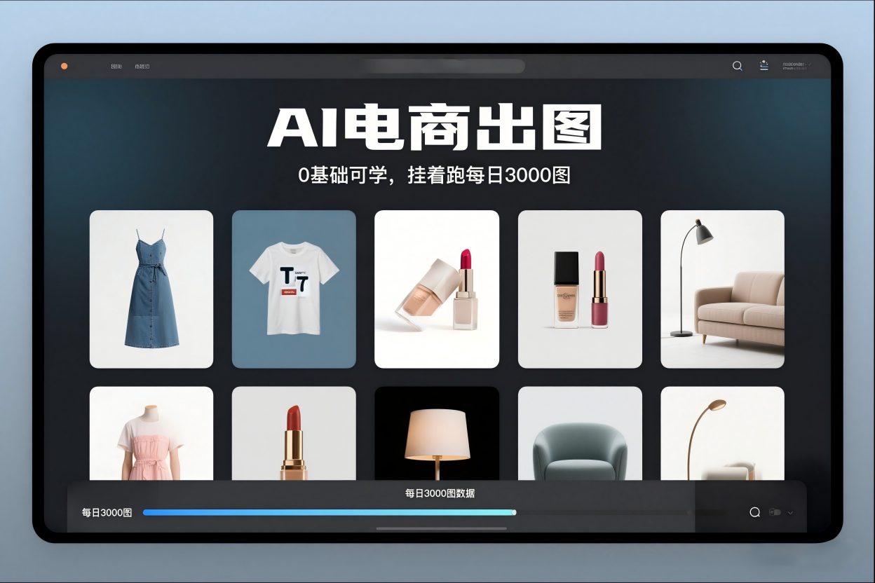 AI电商出图,0基础可学,挂着跑每日3000图网创吧-网创项目资源站-副业项目-创业项目-搞钱项目网创吧