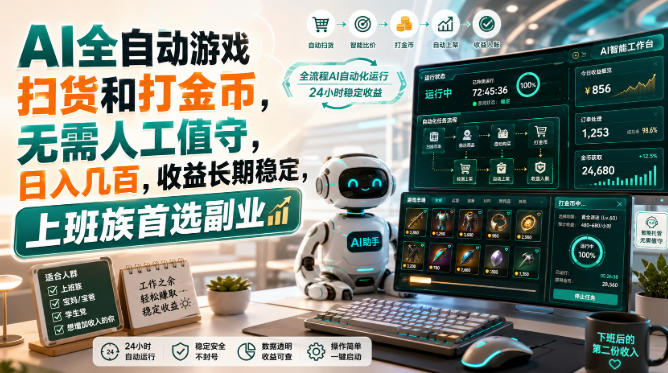 (20090期)AI全自动游戏皮肤扫货和打金币,日入几百,内部方法大揭秘,0门槛!网创吧-网创项目资源站-副业项目-创业项目-搞钱项目网创吧