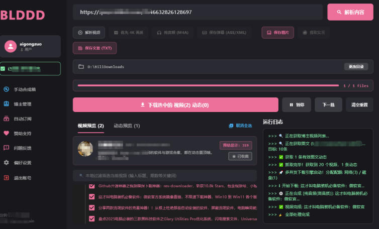 (19981期)BLDDD 哔哩哔哩下载工具,支持合集下载,字幕、声音下载网创吧-网创项目资源站-副业项目-创业项目-搞钱项目网创吧