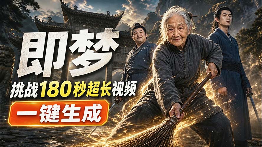 (20112期)即梦挑战180秒超长视频!一键生成3分钟电影?完整制作流程详细分享!网创吧-网创项目资源站-副业项目-创业项目-搞钱项目网创吧