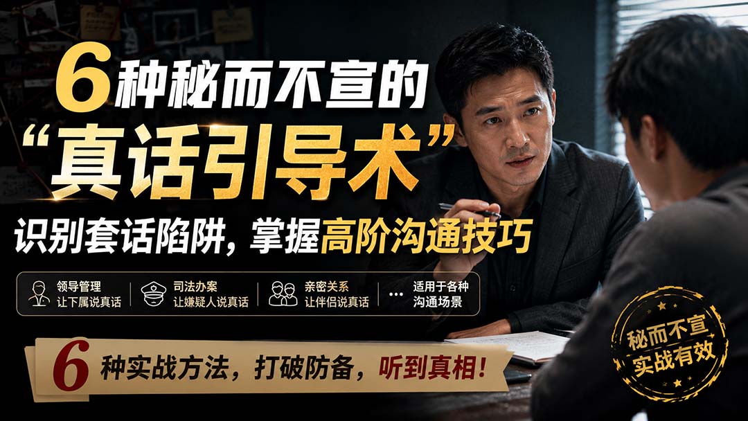 (20113期)付费文章:6种秘而不宣的“真话引导术”识别套话陷阱,掌握高阶沟通技巧网创吧-网创项目资源站-副业项目-创业项目-搞钱项目网创吧