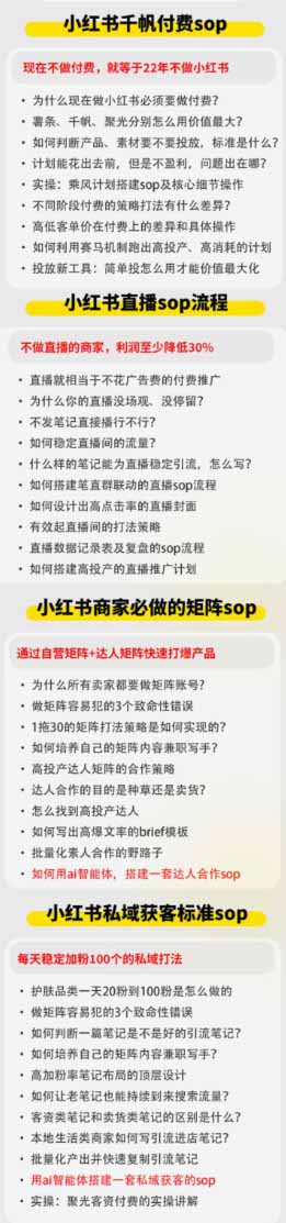 (19747期)小红书高利润AI经营课2026年7.18-20:起号+爆文+付费+达人+私域,利用AI与SOP实现团队人效翻倍增长网创吧-网创项目资源站-副业项目-创业项目-搞钱项目网创吧