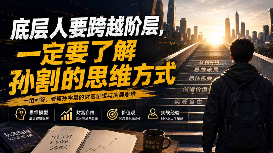（20040期）付费文章：底层人要跨越阶层，一定要了解孙割的思维方式网创吧-网创项目资源站-副业项目-创业项目-搞钱项目网创吧