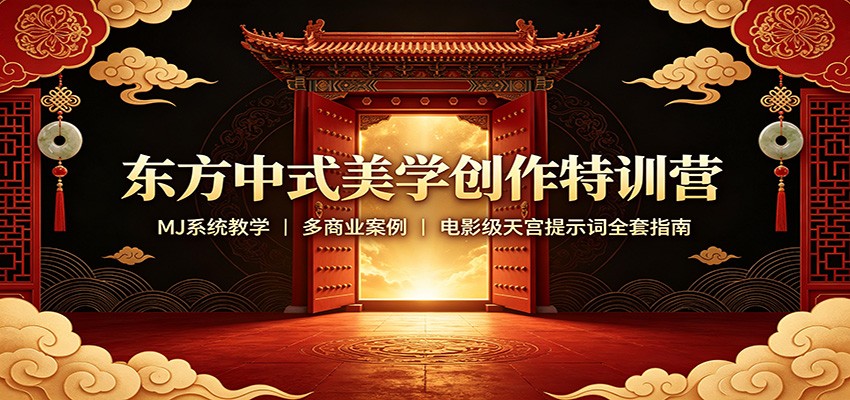 东方中式美学创作特训营:MJ系统教学,多商业案例,电影级天宫提示词全套指南网创吧-网创项目资源站-副业项目-创业项目-搞钱项目网创吧