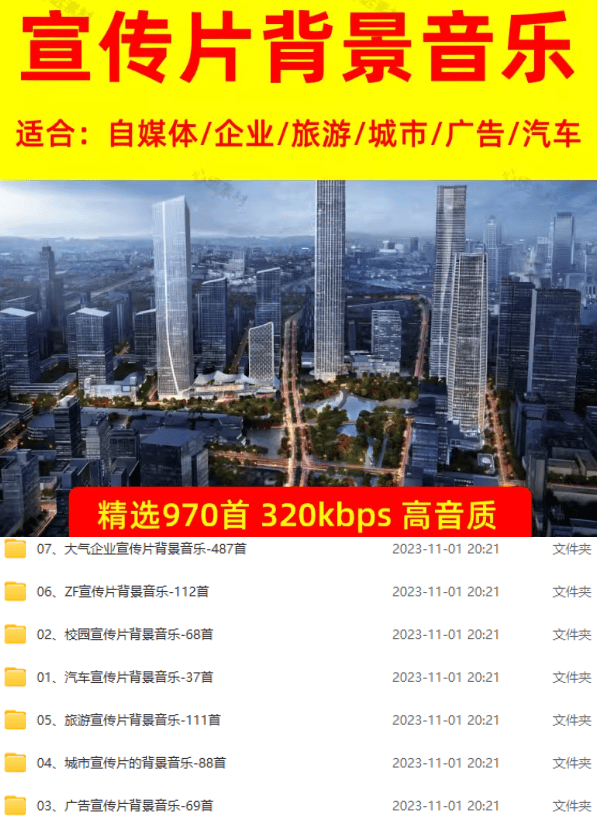 (19764期)某宝付费购买,常用6G音效合集!970+首宣传片背景音乐,无版权可商用大气素材,分类清晰,高质量内容网创吧-网创项目资源站-副业项目-创业项目-搞钱项目网创吧
