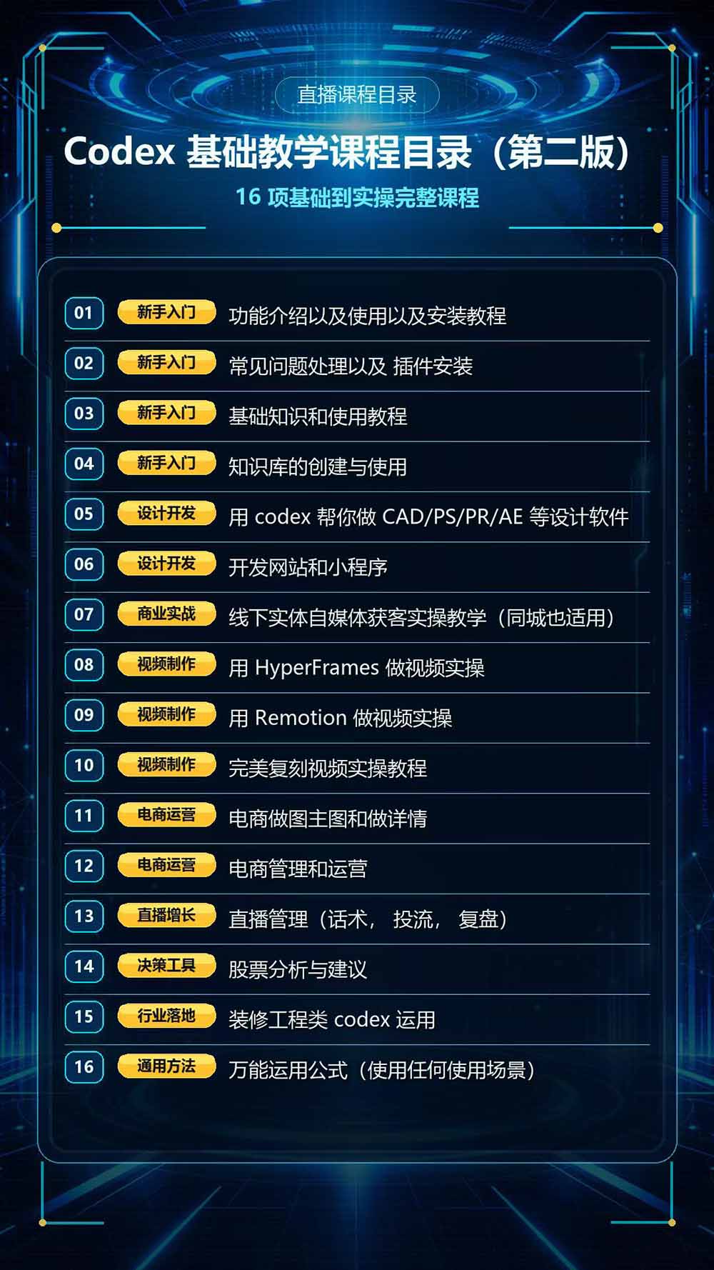 (20089期)Codex全场景系统实操课-第2期:从安装插件、知识库到设计视频、电商直播与网站开发,掌握AI真实业务落地完整流程网创吧-网创项目资源站-副业项目-创业项目-搞钱项目网创吧