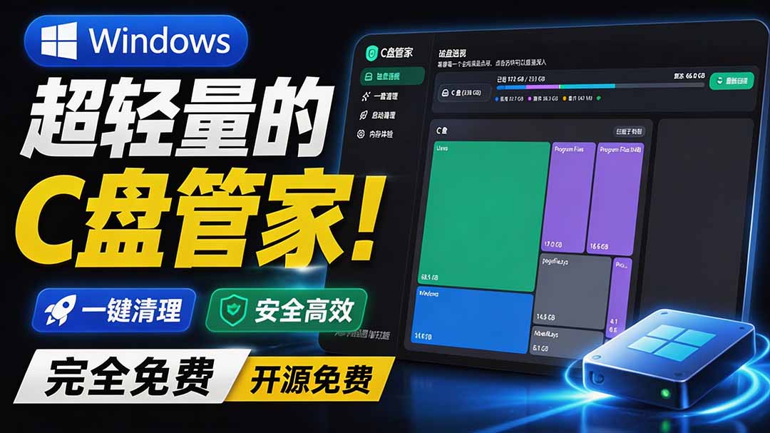 （19750期）Windows 超轻量的C盘管家！超级有特点，支持磁盘分析及清理提醒，2M大小体积，完全免费 C盘管家网创吧-网创项目资源站-副业项目-创业项目-搞钱项目网创吧