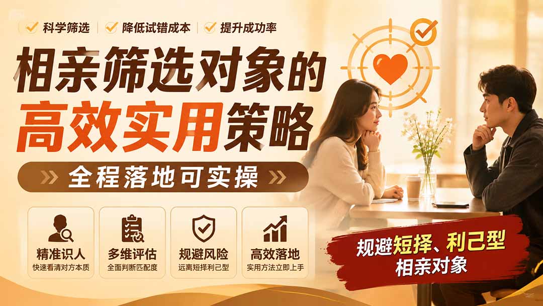 (19727期) 付费文章:相亲筛选对象的高效实用策略,全程落地可实操,规避短择、利己型相亲对象网创吧-网创项目资源站-副业项目-创业项目-搞钱项目网创吧