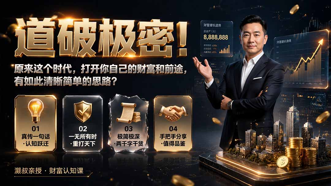 (19661期)付费文章:道破极密!原来这个时代,打开你自己的财富和前途,有如此清晰简单的思路?网创吧-网创项目资源站-副业项目-创业项目-搞钱项目网创吧