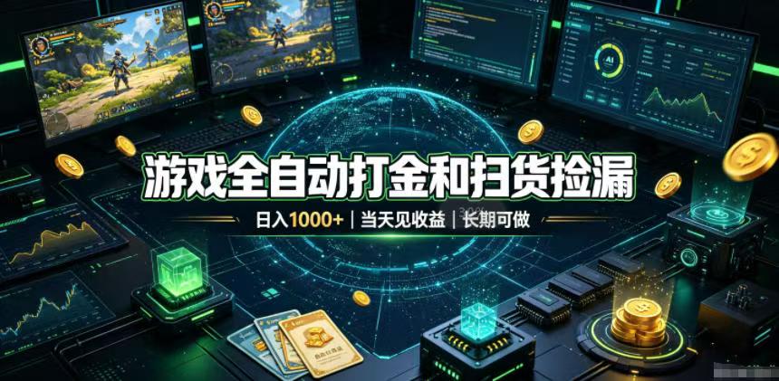 (19647期)游戏全自动打金和扫货捡漏,日入1000+,当天见收益,长期可做!网创吧-网创项目资源站-副业项目-创业项目-搞钱项目网创吧