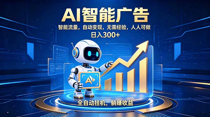 (19957期)轻资产新赛道,全自动AI广告,打造持续收益网创吧-网创项目资源站-副业项目-创业项目-搞钱项目网创吧