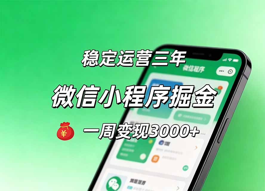 (20077期)月收益稳定1W+的微信小程序,前期积累客户,后期躺平养老,小白轻松上手网创吧-网创项目资源站-副业项目-创业项目-搞钱项目网创吧