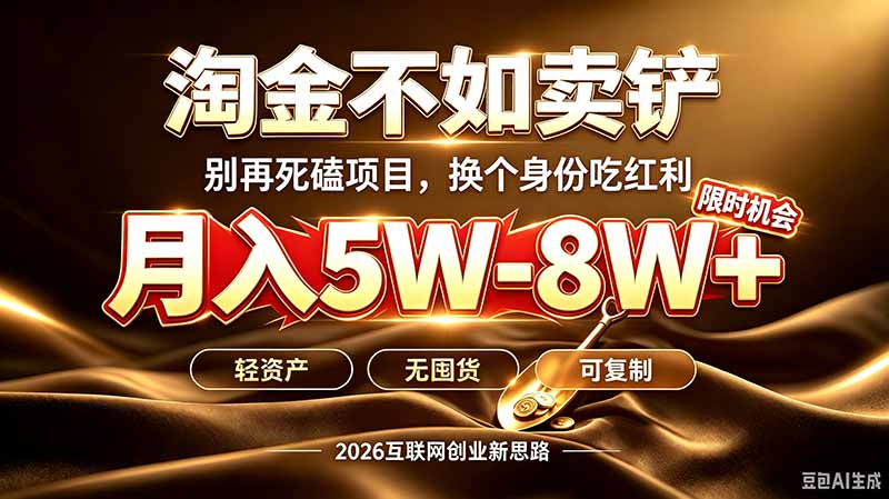 (20152期)别再傻乎乎埋头跑项目!互联网真正赚钱逻辑:做卖铲人,拒绝当韭菜,逆风翻盘月入5-8W+网创吧-网创项目资源站-副业项目-创业项目-搞钱项目网创吧