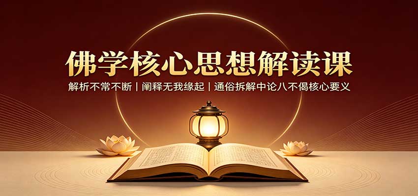 佛学核心思想解读课：解析不常不断，阐释无我缘起，通俗拆解中论八不偈核心要义网创吧-网创项目资源站-副业项目-创业项目-搞钱项目网创吧