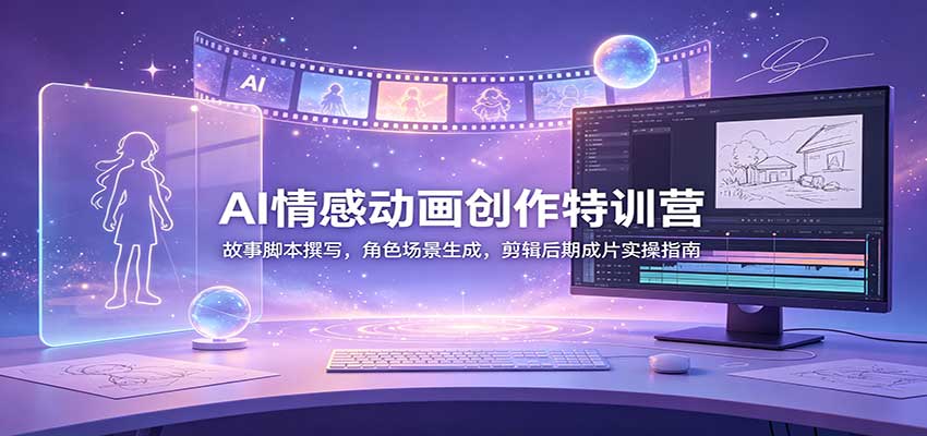 AI情感动画创作特训营：故事脚本撰写，角色场景生成，剪辑后期成片实操指南网创吧-网创项目资源站-副业项目-创业项目-搞钱项目网创吧